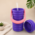 Vaso para Lata de 470 ml con Asa, Tapa y Pajita | Soporte Reutilizable Personalizable