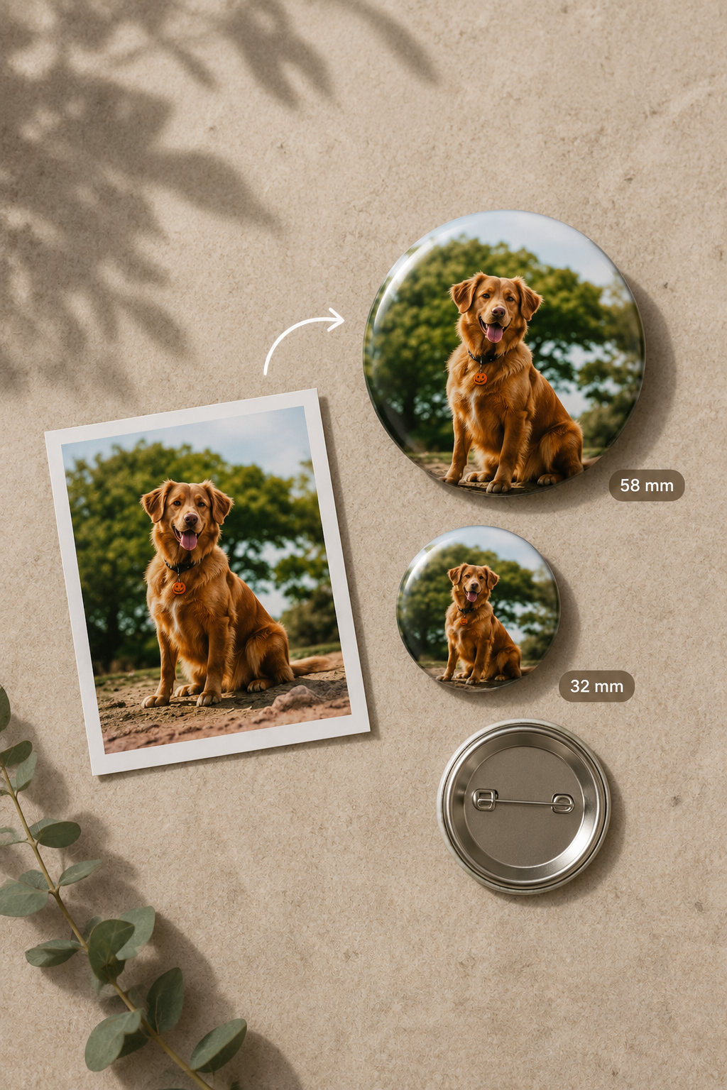 Botón Personalizado con Foto de tu Mascota | Pin para Mochila, Chaqueta o Regalo Origina
