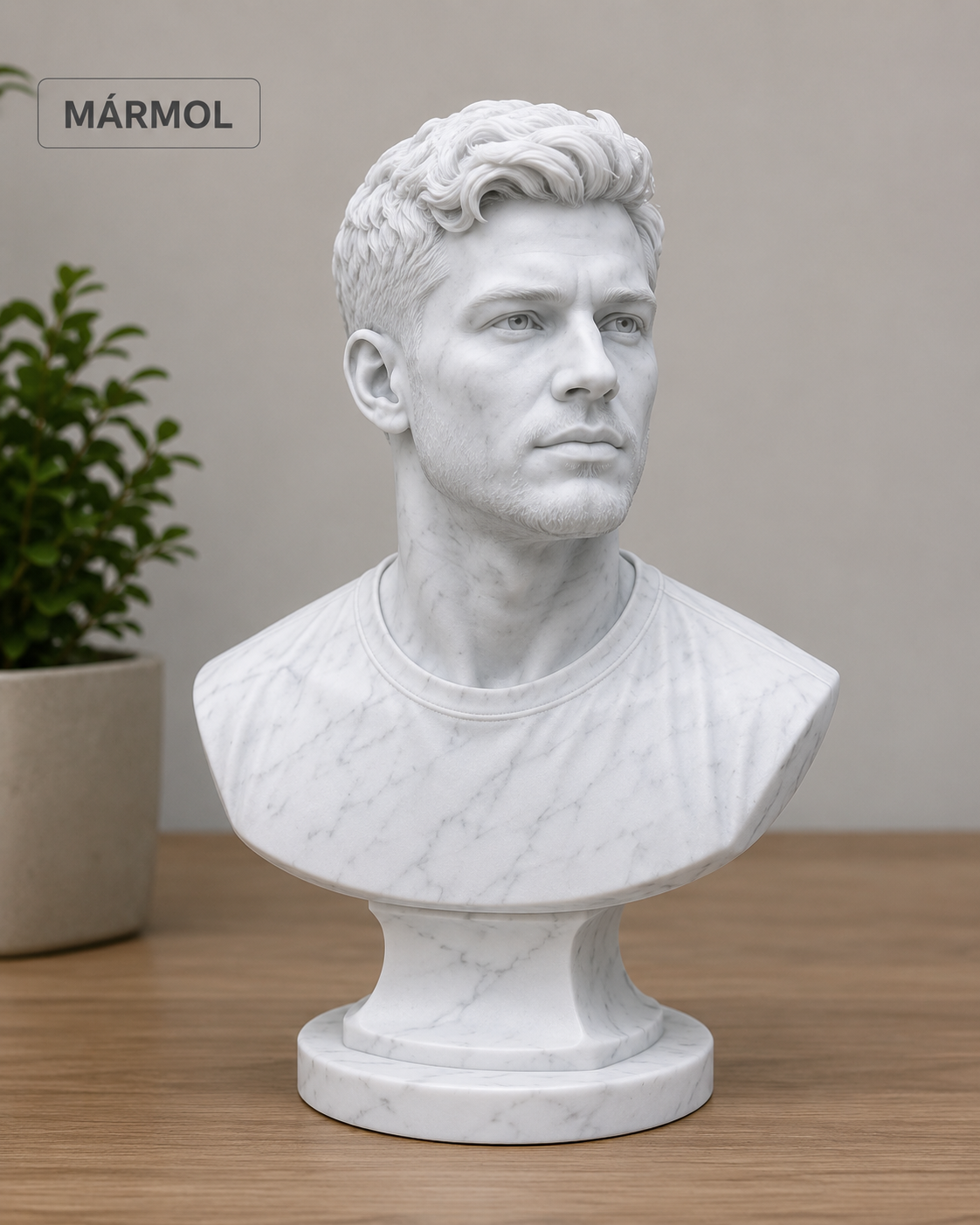 Busto Personalizado desde Foto con Base | Escultura de Retrato para Regalo, Boda, Aniversario o Graduación