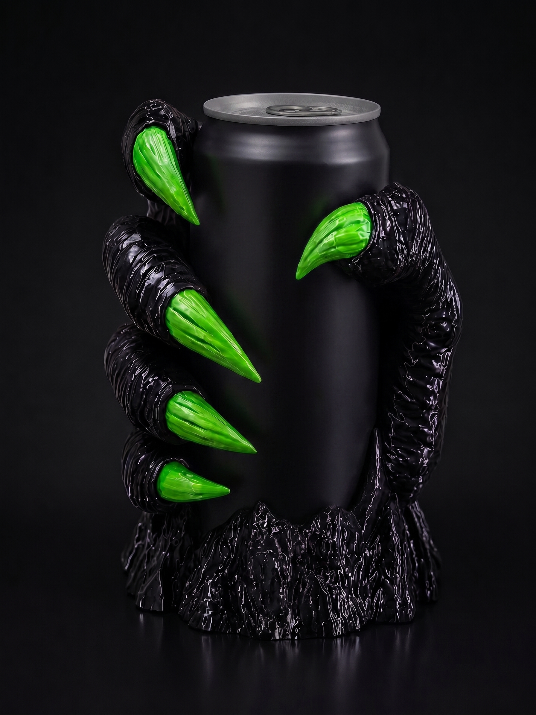 Soporte para Lata de 470 ml con Garra Gótica | Portabebidas Decorativo para Escritorio, Gaming y Regalo Original