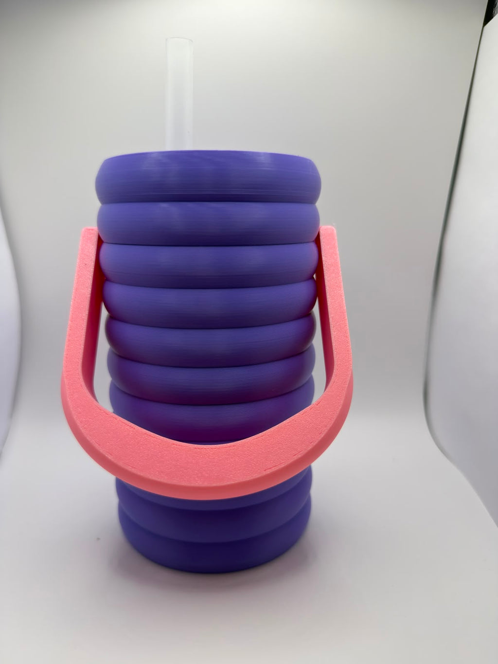 Vaso para Lata de 470 ml con Asa, Tapa y Pajita | Soporte Reutilizable Personalizable