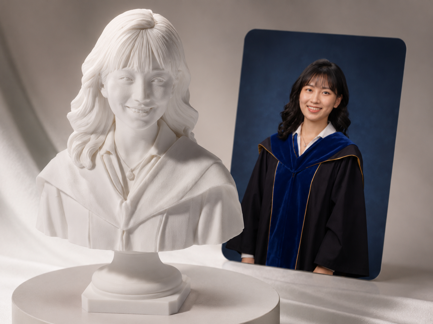 Busto Personalizado desde Foto con Base | Escultura de Retrato para Regalo, Boda, Aniversario o Graduación