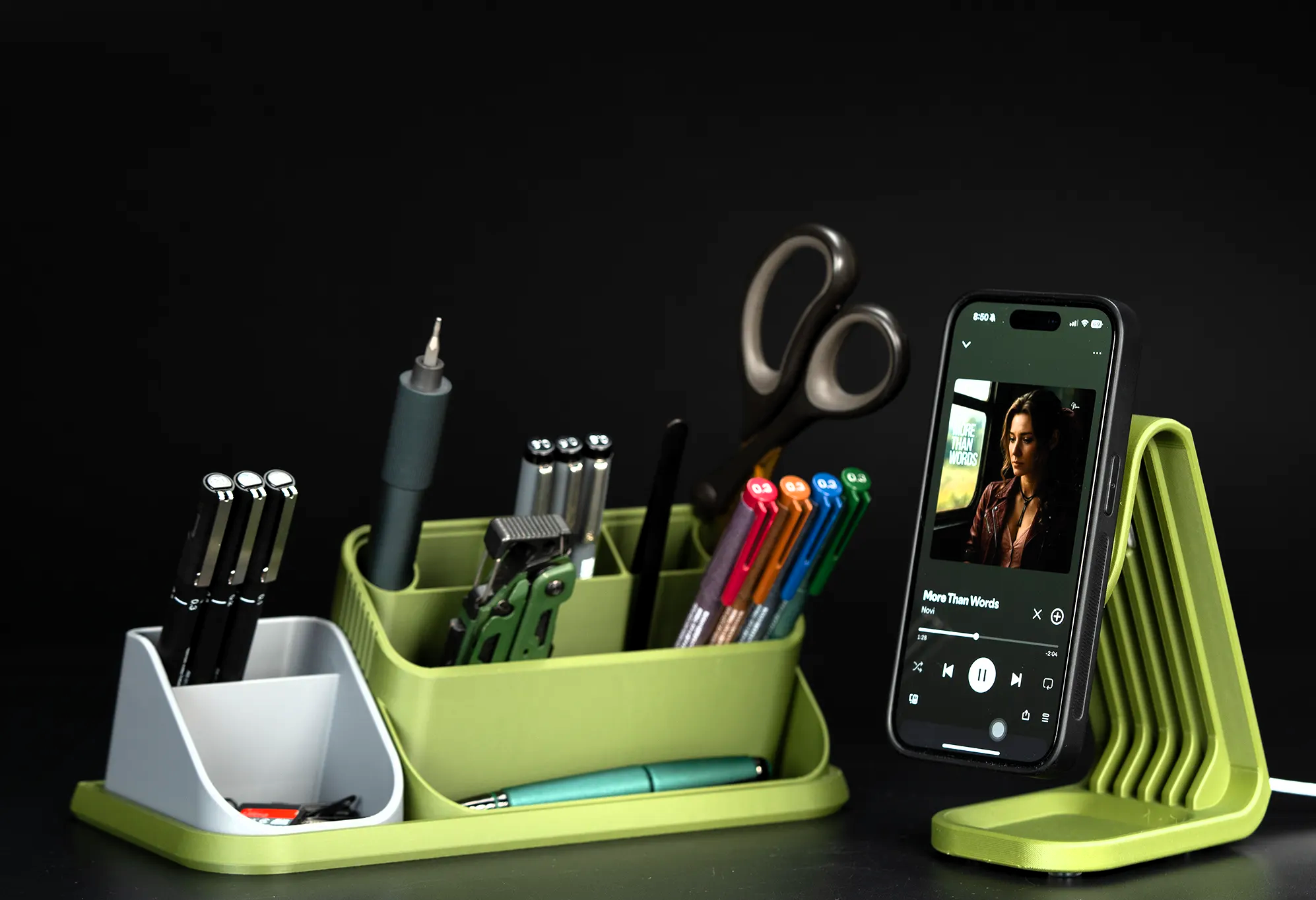 Organizador de Escritorio con Soporte para Móvil y Auriculares