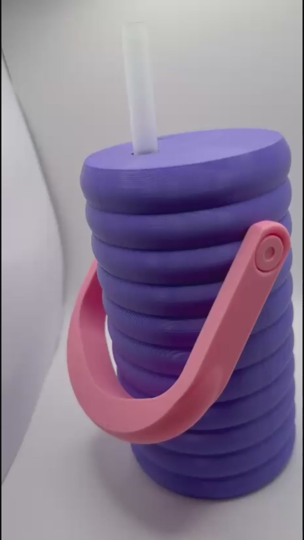 Vaso para Lata de 470 ml con Asa, Tapa y Pajita | Soporte Reutilizable Personalizable