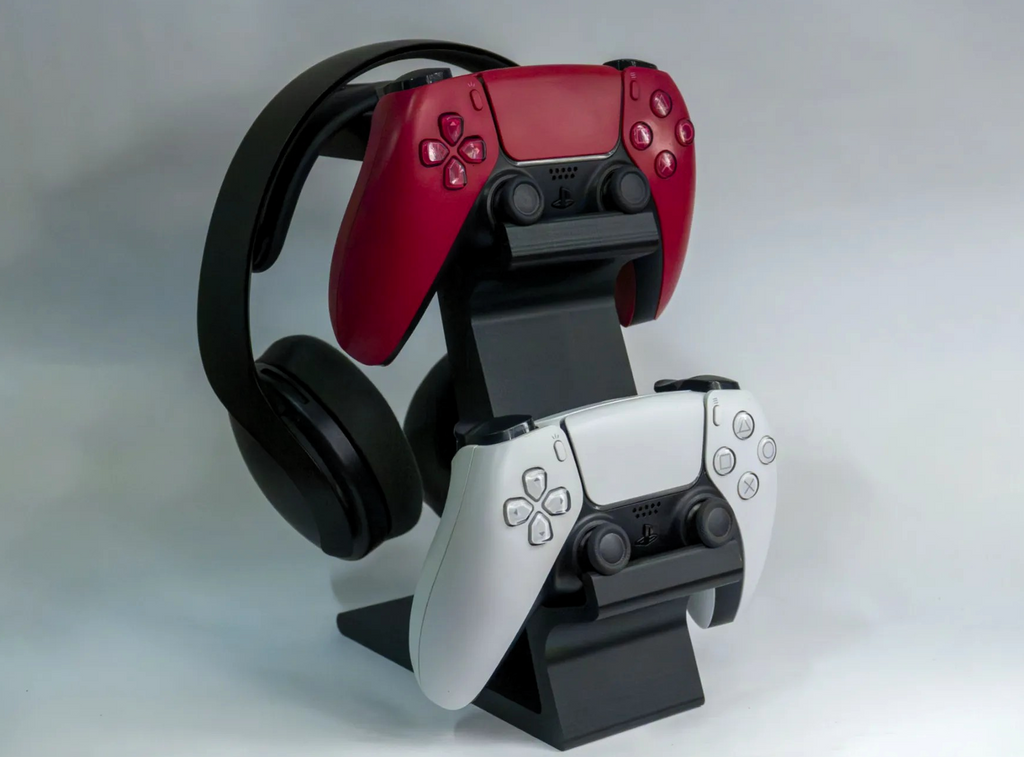 Soporte para Auriculares y 2 Mandos | Organizador de Escritorio para Setup Gaming